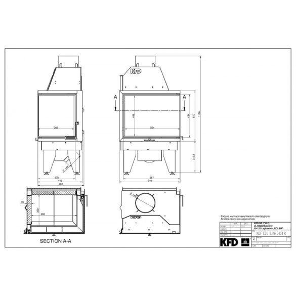 KFD ECO iLine 5161 BAL Low 8 kW modern zárt égésterű sarok kandallóbetét